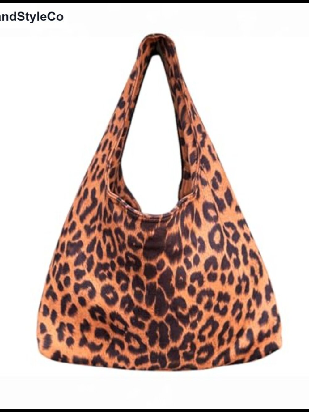 Large Leopard Print Hobo Bag Faux Suede Shoulder Tote Foldable Lightweight